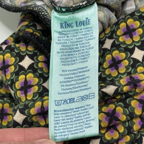 King Louie Pants Floral Pattern Loose Lounge Stretchy Pull-On Sz Medium Viscose - Picture 7 of 9